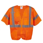 Cordova Unisex Cor-brite Type R, Class Iii, Orange Mesh Vest, Zipper Closure,...