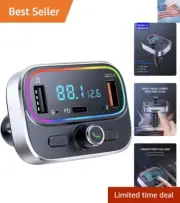 Bluetooth FM Transmitter for Car Wireless Radio Adapter Kit, Hands-Free Calli...