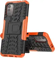 [IMIRST] Phone Case for Nokia G21 Case Heavy Duty Shockproof Military Grade Dual Layer Hard Slim PC Hybrid Kickstand Protective Cover for Nokia G21 4G Hyun (Orange) JX