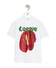 LOEWE Anthurium flower T-shirt in cotton jersey S,XS,M White