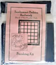 SUNBONNET BABIES REDWORK QUILT KIT - 30 BLOCKS W/FINISHING KIT - ABC BOOK - NEW