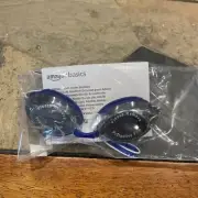 Amazon Basics Unisex Adults' Swim Goggles, Blue Mirrored