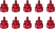 OSALADI 10pcs Aluminum Alloy Computer Case Screws, Knurled Thumbscrew, Red