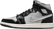 [Nike] Jordan 1 Mid Women Black/Metallic Silver FB9892-002 10.5