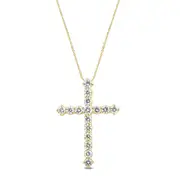 Cross Necklace with 1/2ct of Laboratory Grown Diamonds in 9kt Yellow Gold