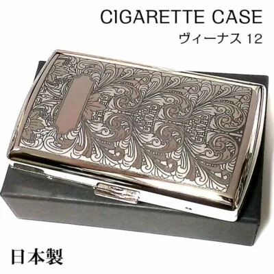 Metal Cigarette Case Venus 12 Arabesque Silver Brass Tsubota Pearl Japan
