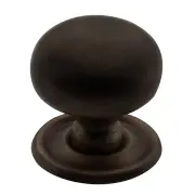 Medium Plain Cupboard Knob, Antique Brass