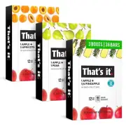Delicious Plant-Based Fruit Bars - 36 Count Variety of Apricot, Pear & Pineapple