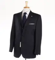 NWT $1375 LUIGI BIANCHI Black-Gray Stripe Wool Suit Classic-Fit 40 R (Eu 50)