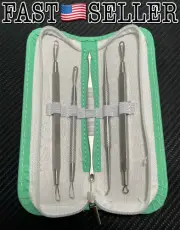 5pc Medical Grade Stainless Steel Blackhead Remover Tool Kit Extractor Acne Spot