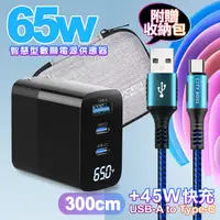 在飛比找Yahoo奇摩購物中心優惠-MYCELL 65W氮化鎵GDK55T 黑色+勇固線耐彎折編