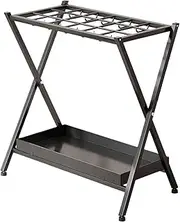 Umbrella Holder for Entryway, 18-Grid Metal Umbrella Stand Rack, Large Iron Storage Organizer with Hooks & Removable Water Tray for Entryway Hotel Home Office