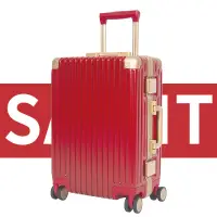 在飛比找蝦皮購物優惠-26吋紅色鋁框拉桿箱女行李箱結婚陪嫁箱20吋商務旅行箱男登機