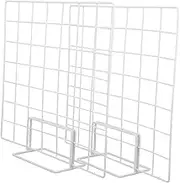 iplusmile 2 Sets Grid Display Stand Top Holder Riser Stall Adjustable Pan Displaying Picture Stands for Display Book Display Stand Display Stands Display Rack Shelf Turntable Two Iron White