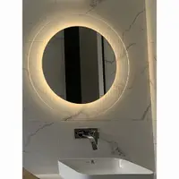 在飛比找蝦皮商城精選優惠-【鏡子】浴室鏡北歐掛墻式燈帶浴室鏡子客廳創意化妝鏡圓形亞克力