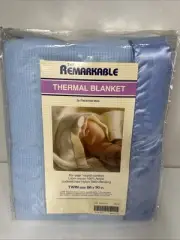 NEW Fieldcrest Mills Acrylic Remarkable Twin Thermal Blue Blanket 66” X 90” NOS