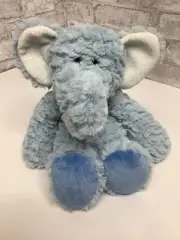 Demdaco Nat & Jules Plush Blue textured Elephant Elwin Stuffed Animal Baby Toy