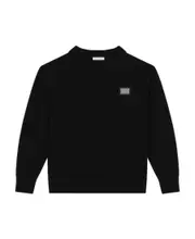 Dolce Gabbana Kids Logo Tag Crewneck Sweatshirt 8Y,10Y Black