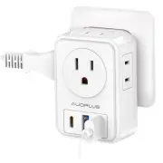 Multi Plug Outlet Extender with USB Ports, Power Strip Non-Surge Protector wi...
