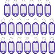 uxcell Plastic Key Tags with Split Ring Label Window Identifiers ID Keychain Tags, 4.7x2mm Fit for Name Luggage (20Pcs, Purple)
