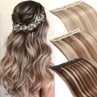 Invisible One Piece Extensions Clip In 100% Real Remy Human Hair Weft Wavy Thick