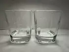 (2) JACK DANIELS Tennessee Whiskey 8oz Rocks Drink Glasses Etched Design Barware