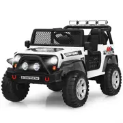 Costway 12V Ride On Car Electric Ride-On Truck w/Remote Control Music Light & USB Outlet White