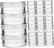 NOLITOY Travel Organizing Essential 16 Pack Small Cream Jars Leakproof Flip Cap Multi-use Containers for Creams Lotion Shampoo Compact Portable for Beauty Supplies