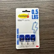 3M Command Small Wire Hooks Blue 0.5 Lbs Pack of 3
