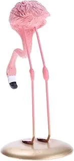 Resin Flamingo Figurine Miniature Sculpture Glass Base Stand Table Ornament C