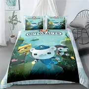 v2183 Bed Sheets Cartoons The Octonauts Bedding Set Duvet Cover Pillowcases Polyester Quilt Cover For Kids Single Double Twin Queen King 3-Piece Beddi