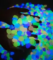 Glow in the Dark Pebbles 500Pcs Glows Rainbow Glow Stones Rocks Luminous Pebbles