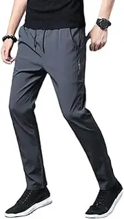 [Generic] Men's Drawstring Stretch Jogging Sweatpants Outdoor Breathable Straight Pant Business All-Match Suit Pants