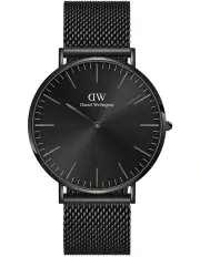 [Daniel Wellington] Classic 40mm Ashfield Black Dial Watch in Black