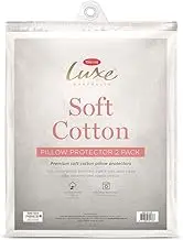 2pc Tontine Luxe Soft Cotton Pillow Protectors Machine Washable Bedding White