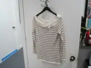 White House Black Market Womens Knit Top Biege Sparkle Size M
