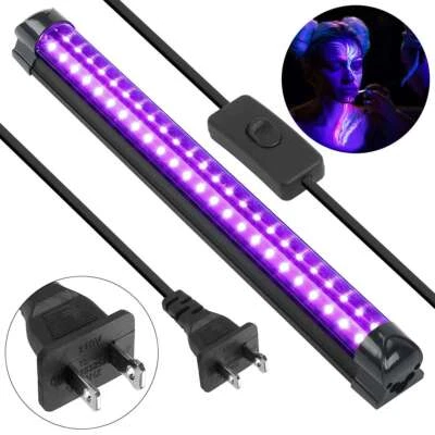48LED UV Black Light Bar Fixtures Ultraviolet Lamp Strip US Plug DJ Party Club