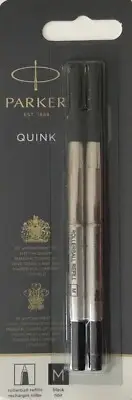 Parker Quink Rollerball Pen Refill Black Ink with Medium
