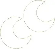 Alipis 2pcs Moon Dream Catcher Metallic Natural Wedding Hoops for Garland Round Rings Small Making Braided Beading Macrame of Wreath Catchers Circle Gold Hoops Golden Iron