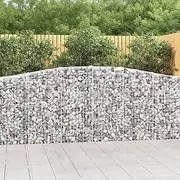 Arched Gabion Baskets 6 pcs 400x30x100/120 cm Galvanised Iron,Pots & Planters-3145830