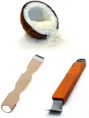 Coconut Cheese Grater Scraper Shredder Thai Stainless Steel Kitchen Tool Set 2Pc