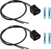 SING F LTD 2 Set Connector Plug Headlight Wiring Harness Cable Socket 2 Pin 1J0973722 Wire 0,50mm?-1,50mm? Compatible with VW Compatible with Audi