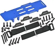 Aluminium 7075 Large Capacity Battery Compartment with ESC and Receiving Bracket for Losi 1/18 Mini LMT 4X4 Brushed Monster Truck RTR-LOS01026 Upgrades - Blue