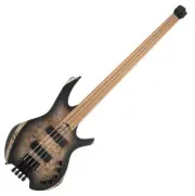 Cort Space 4 Star Dust Black Headless Bass Guitar Poplar Burl Bartolini MK-1