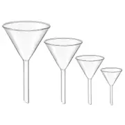 4pcs Laboratory Glass Funnels School Teaching Funnels Short Stem Experiment Funnels Clear Funnels