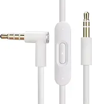 Replacement Audio Cable Cord Wire,Compatible with Beats Headphones Studio Solo Pro Detox Mixr Executive Pill with in Line Mic and Control (White)