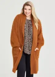 FREE POST NWT TS14+ Taking Shape Fluffy Cardigan 16 (fit 18-20) RRP $179.99