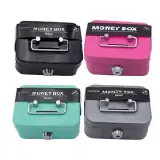 Small Lock Box Metal Cash Box Mini Safe Lock Box Money Bank Metal Security Box