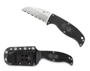 Spyderco Knives Enuff Sheepfoot Black FRN Fixed Blade Knife VG-10 FB31SBK