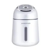 QW-Q008 Portable Air Humidifier 330ML 3 in 1 USB Car Mist Humidifier Office Desktop Air Purifier Refresher with USB Fan and LED Light for Office Car Bedroom Hotel Travelling SILVER COLOR